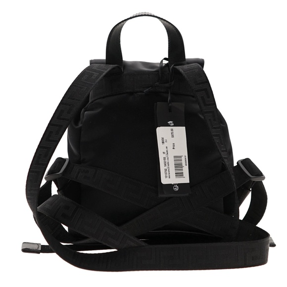 Versace Medusa Mini Backpack Black Nylon New - Picture 4 of 7